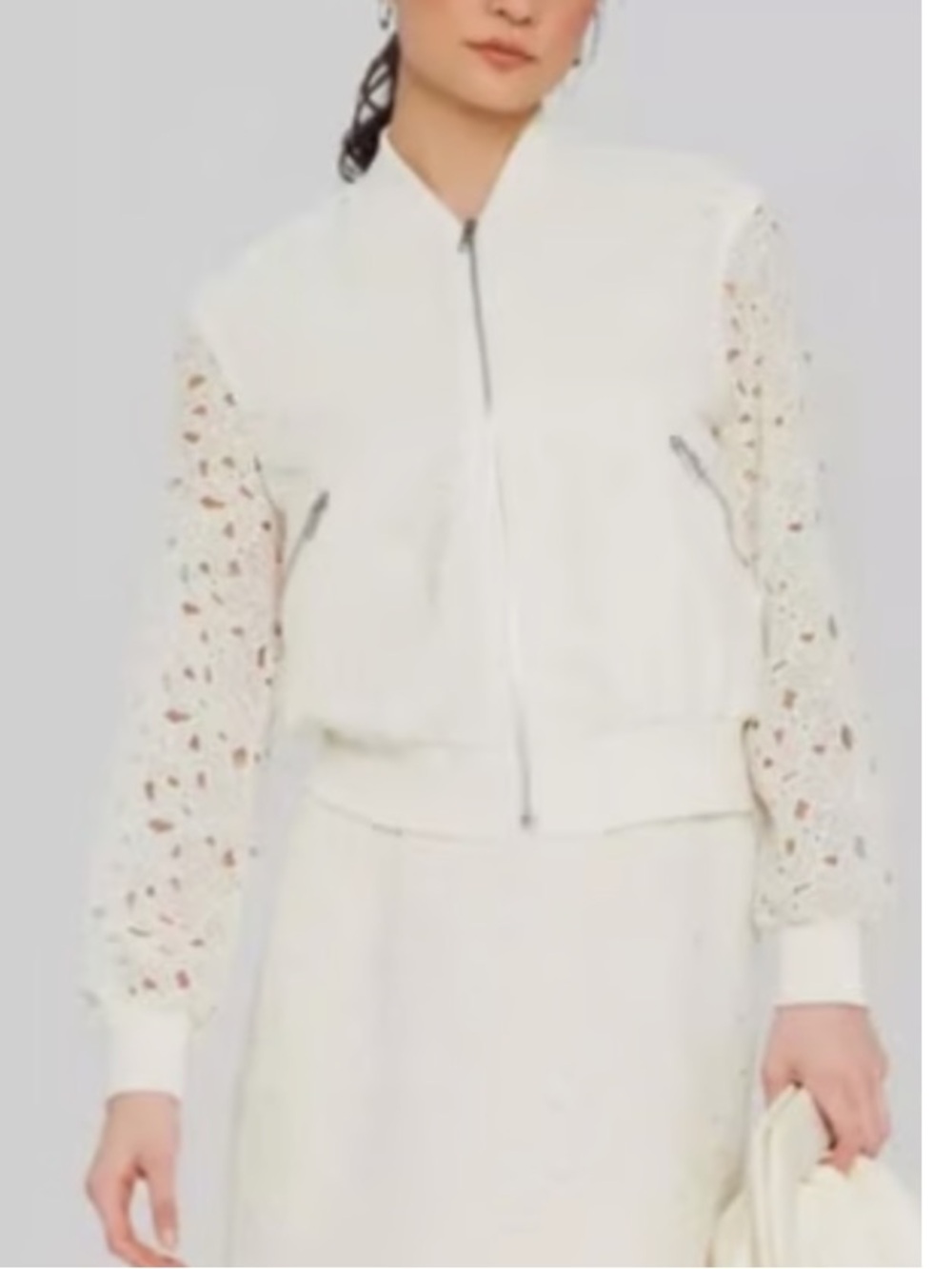 Jason Wu Lace Eyelet Evening / Bomber Jacket Zip Feminine Size Medium